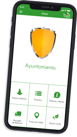 Móvil con app Línea Verde
